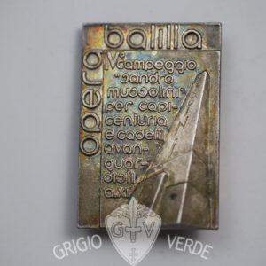 Opera Balilla IV° campeggioSandro Mussolini regia zecca argento 986