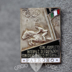 Distintivo 1939 Patrono concorso ippico internazionale Torino argento