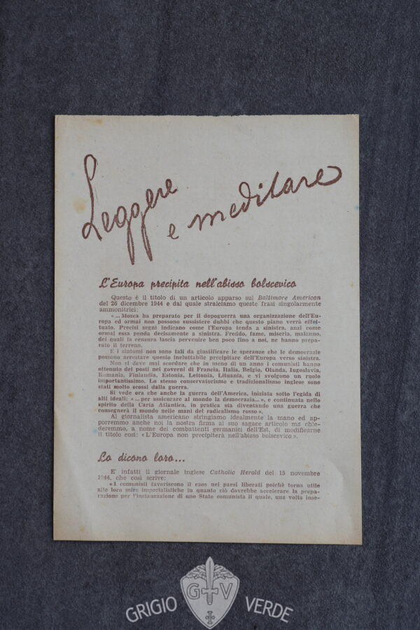 volantini R.S.I. leggere e manifestare