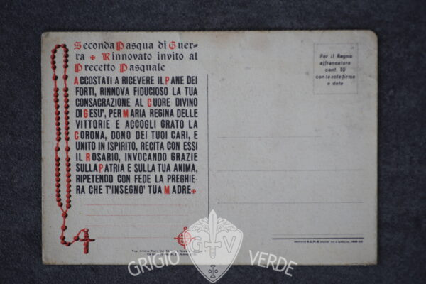 cartolina pasqua di guerra retro