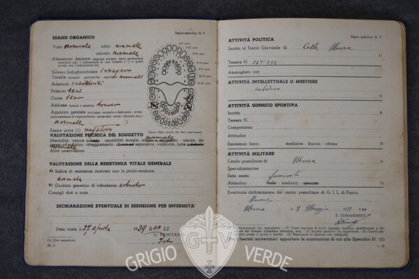 libretto personale compilato