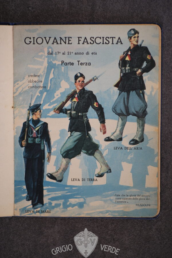 libretto personale disegno giovane fascista