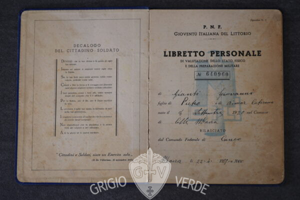 libretto personale prime pagine