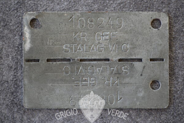 piastrino identificativo dog tags stalag 108249 fronte