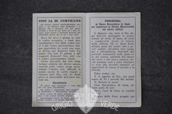 santino fascista comunione pasquale 1942 retro
