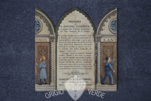santino militare preghiera sant'Antonio retro