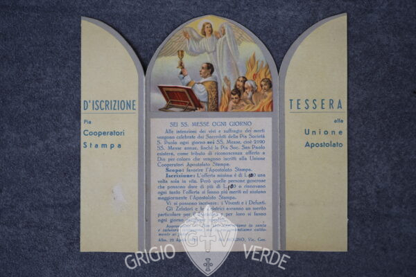 santino militare tessera d'iscrizione