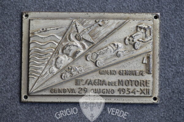 Placca futurista fascista 1934 Genova III° sagra del motore