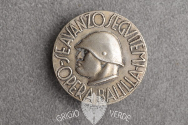 medaglione opera balilla se avanzo seguitemi mod. depositato var.4