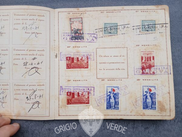 Polizza del balilla , con francobolli completa - immagine 6