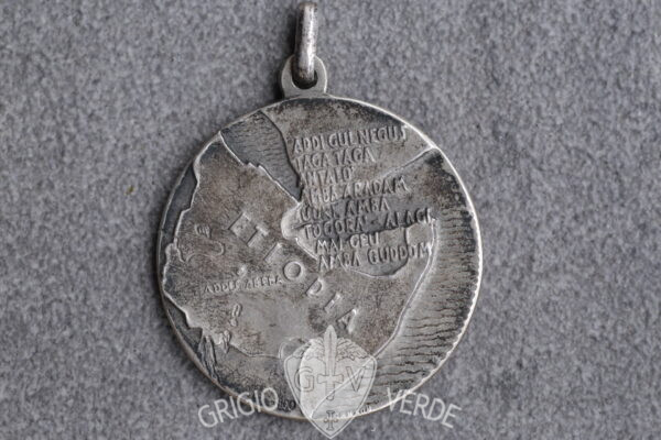 Medaglia 5° divisione alpina val pusteria etiopia in argento retro
