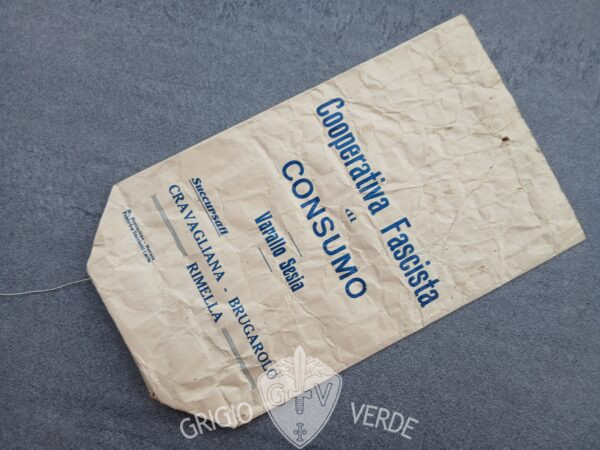Sacchetto fascista cooperativa Varallo Sesia (Vercelli)