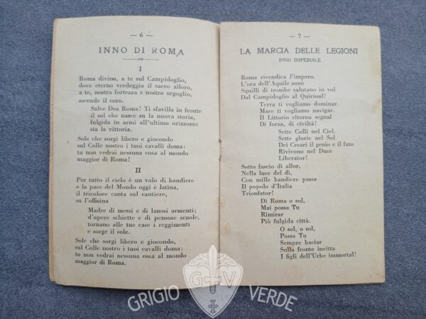 canzoniere divisione camicie nere XXI aprile A.O.I. aperto