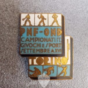 Distintivo campionati italiani ciuochi e sport P.N.F. Torino 1938