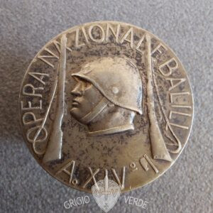 Medaglione ONB opera nazionale balilla A.XIV° modello depositato #10