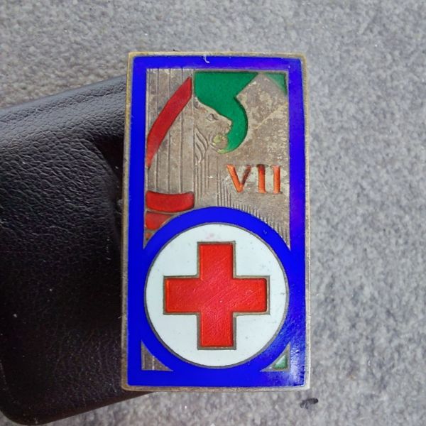 CRI Croce Rossa Italiana distintivo smalti policromi fascio littorio 1929