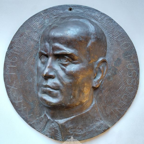 Placca Bronzo Duce Benito Mussolini