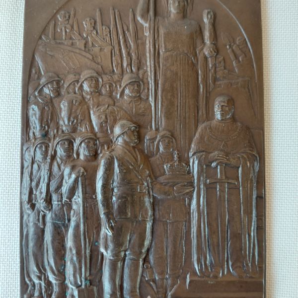 Placca fascista coloniale bronzo consacrazione dell'impero 1936 Rubino
